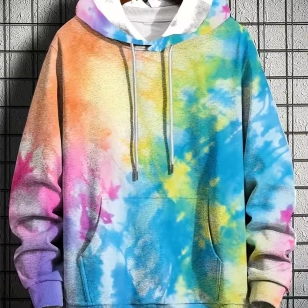 NWOT! Women's Tie-Dye Pullover Hoodie - Multicolor.